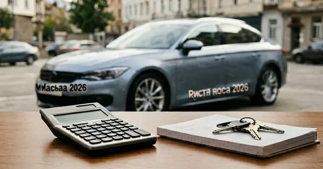 Мужчина считает наличные рядом с белой Lada Granta