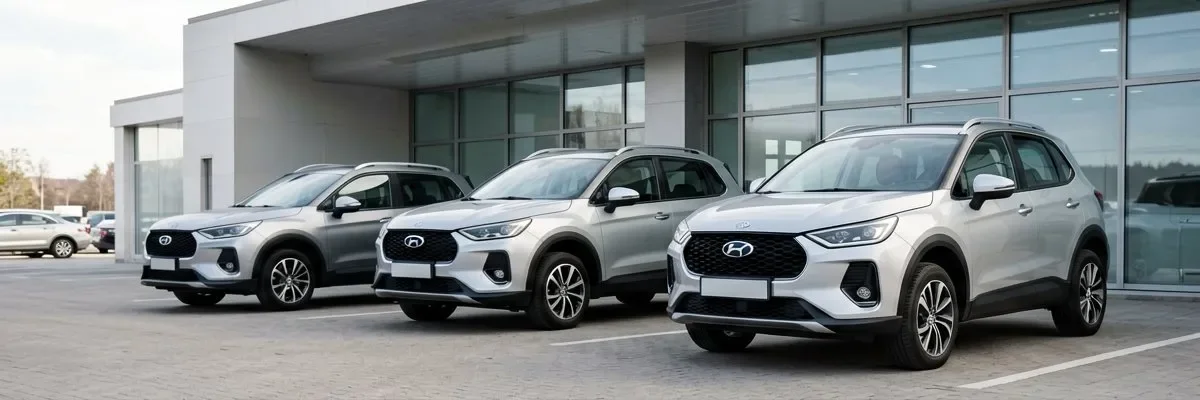 Кроссоверы Chery в ряду на современной дилерской площадке