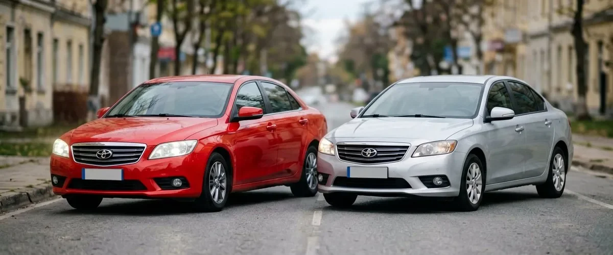 Lada Granta и Kia Rio рядом для сравнения