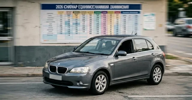 Счет на оплату утилизационного сбора на фоне таможенной площадки